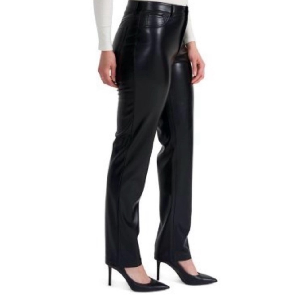 Joie Black Straight Leg Leather Pants